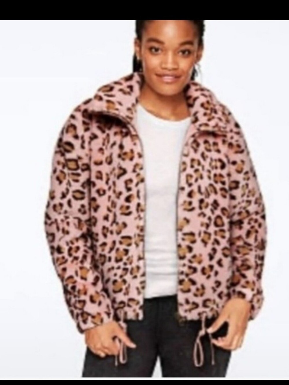 NWOT PINK Victoria's Secret Leopard Print Bomber Jacket LARGE